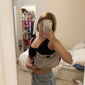 Lauren Ralph Lauren Logo Safety Belt Baguette Bag